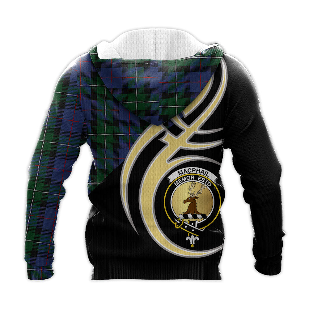 Printivon Macphail Hunting Clan Believe In Me Crest Tartan Knitted Hoodie Custom Your Text