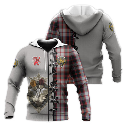 Printivon Macpherson Tartan Hoodie Lion Rampant And Celtic Thistle Style