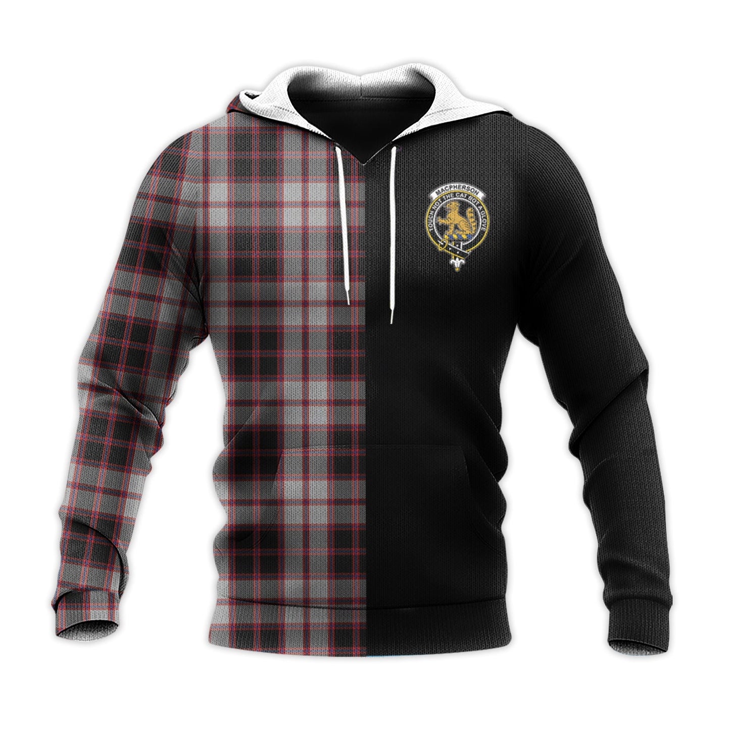 Printivon Macpherson Tartan Personalize Half Hoodie