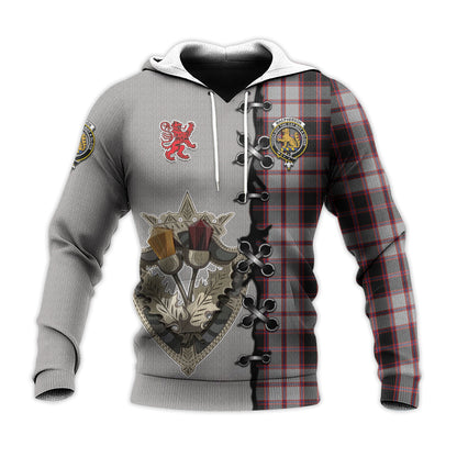 Printivon Macpherson Tartan Hoodie Lion Rampant And Celtic Thistle Style