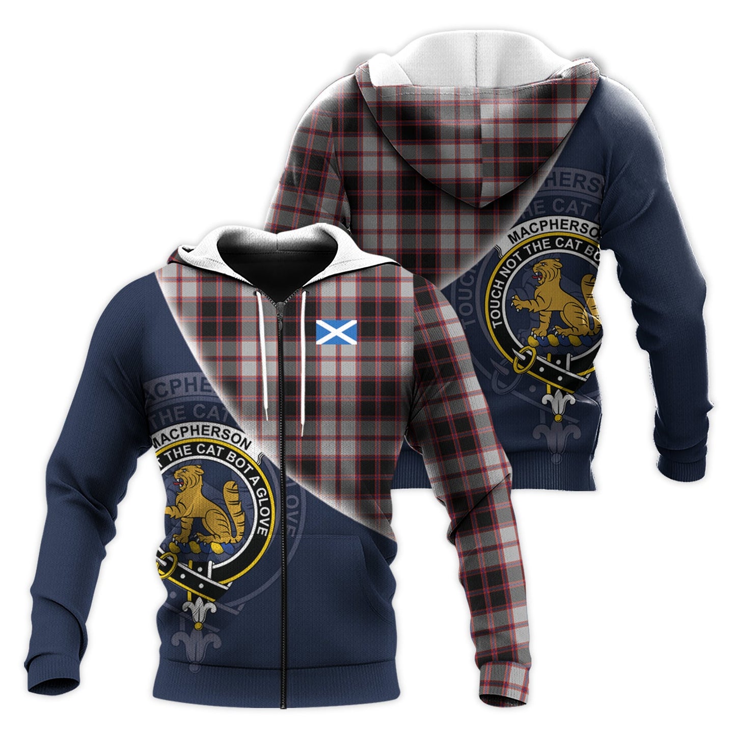 Printivon Macpherson Tartan Scottish Crest Hoodie