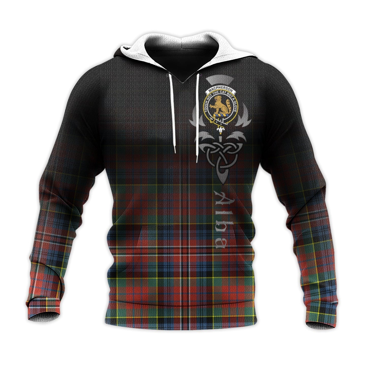 Printivon Macpherson Ancient Tartan Crest Alba Celtic Hoodie
