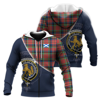 Printivon Macpherson Ancient Tartan Scottish Crest Hoodie