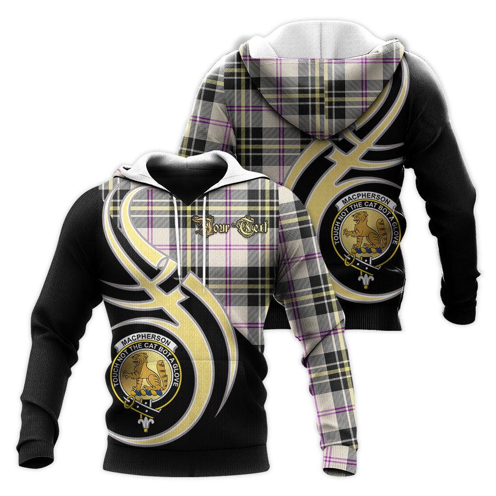 Printivon Macpherson Dress Ancient Clan Believe In Me Crest Tartan Knitted Hoodie Custom Your Text