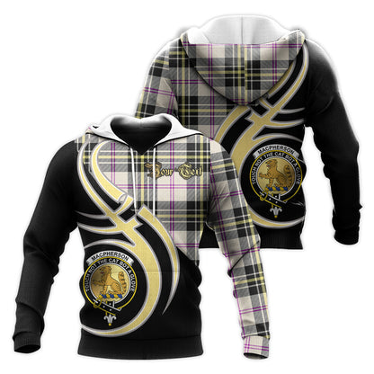 Printivon Macpherson Dress Ancient Clan Believe In Me Crest Tartan Knitted Hoodie Custom Your Text
