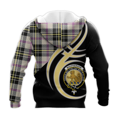 Printivon Macpherson Dress Ancient Clan Believe In Me Crest Tartan Knitted Hoodie Custom Your Text