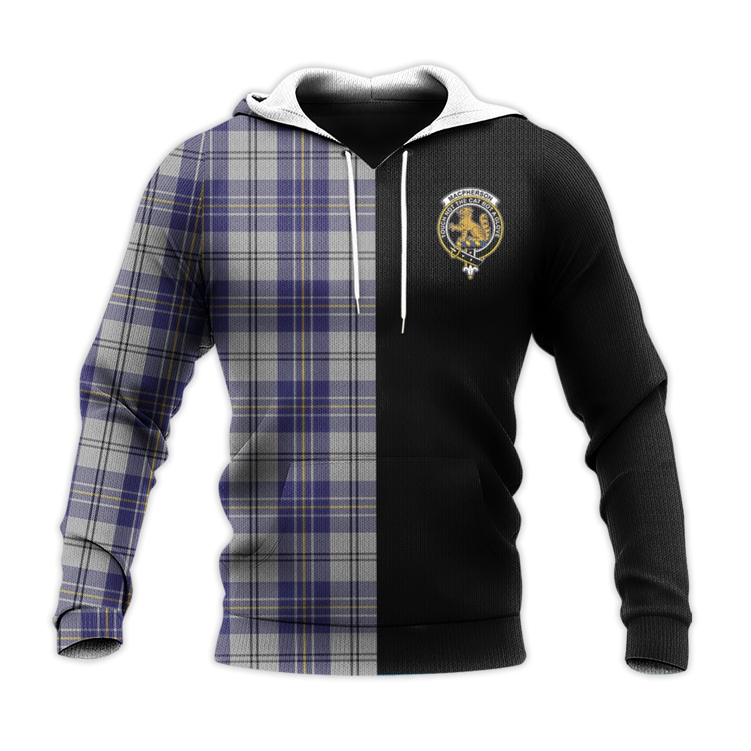 Printivon Macpherson Dress Blue Tartan Personalize Half Hoodie