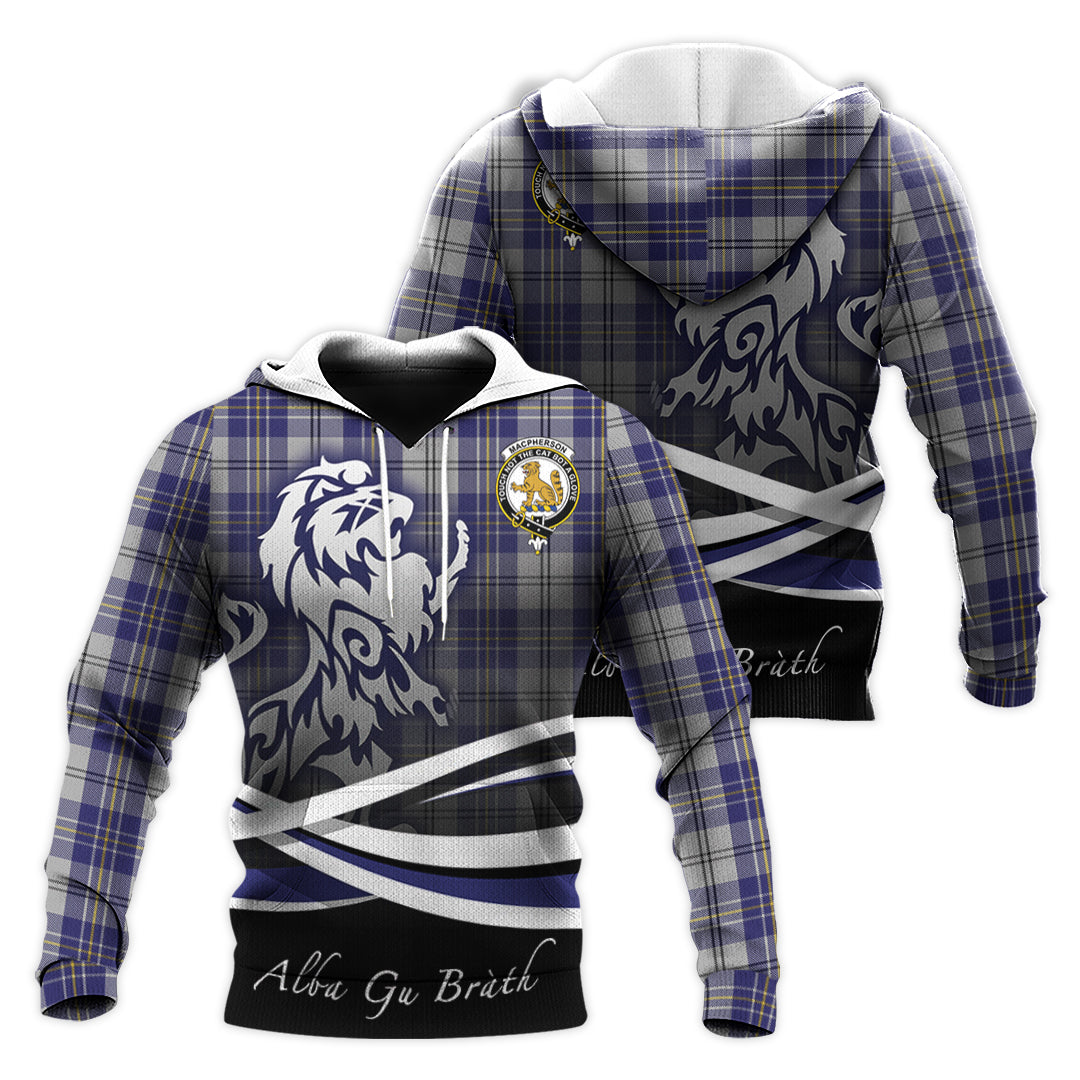 Printivon Macpherson Dress Blue Tartan Scottish Lion Hoodie