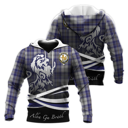 Printivon Macpherson Dress Blue Tartan Scottish Lion Hoodie