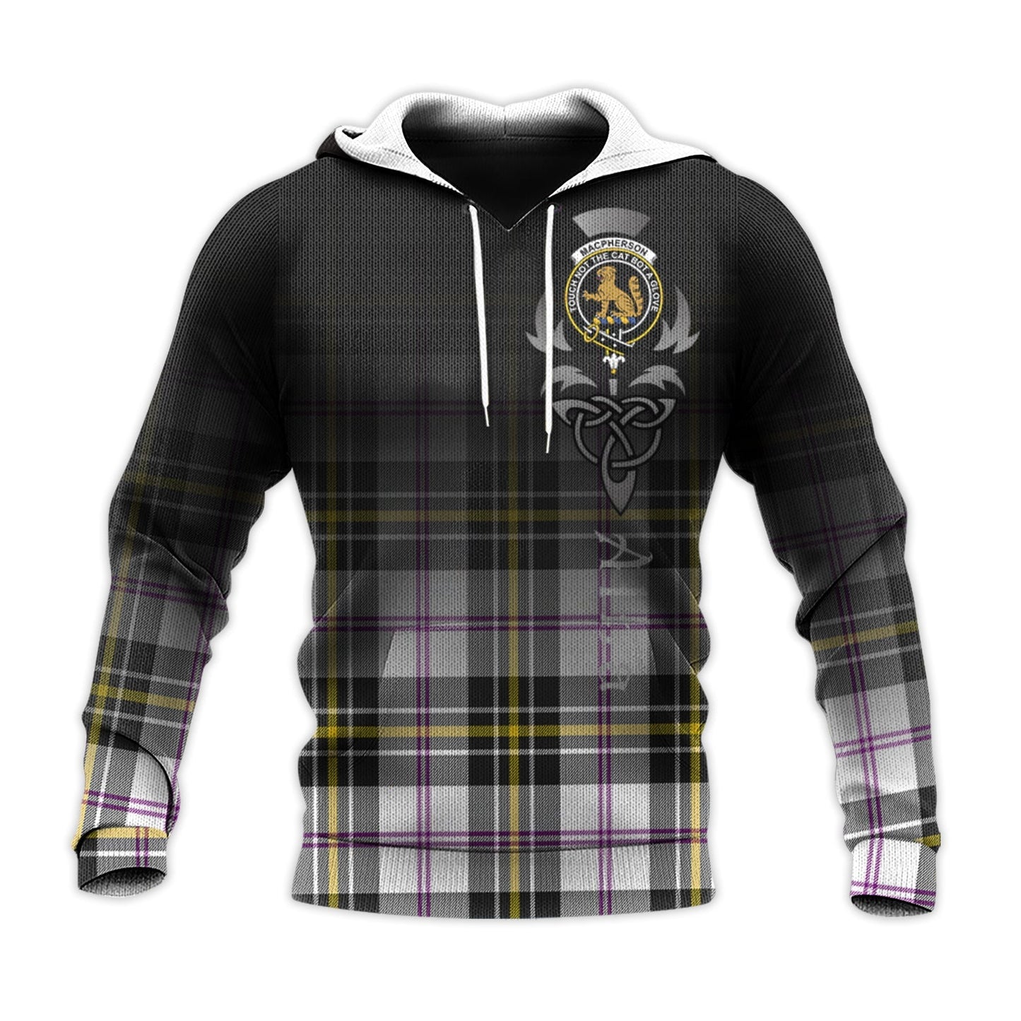 Printivon Macpherson Dress Modern Tartan Crest Alba Celtic Hoodie