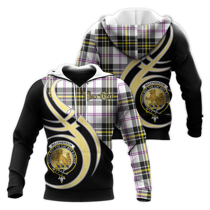 Printivon Macpherson Dress Modern Clan Believe In Me Crest Tartan Knitted Hoodie Custom Your Text