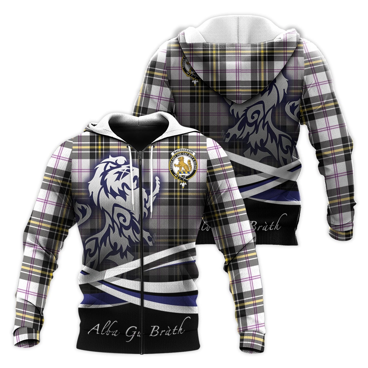 Printivon Macpherson Dress Modern Tartan Scottish Lion Hoodie