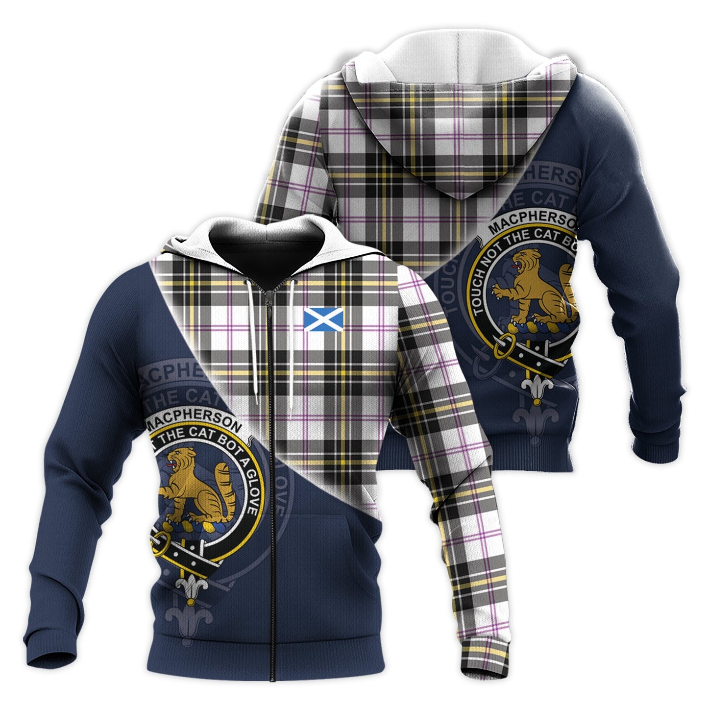 Printivon Macpherson Dress Modern Tartan Scottish Crest Hoodie