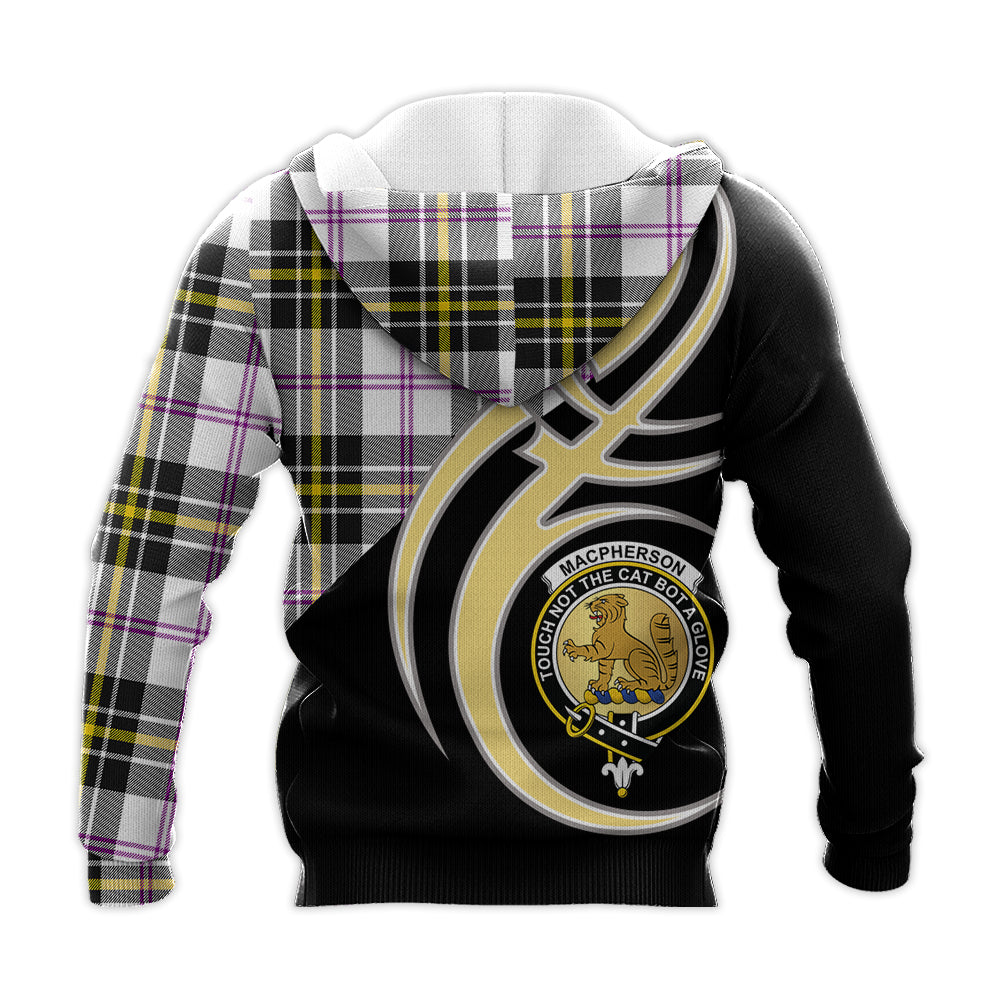 Printivon Macpherson Dress Modern Clan Believe In Me Crest Tartan Knitted Hoodie Custom Your Text
