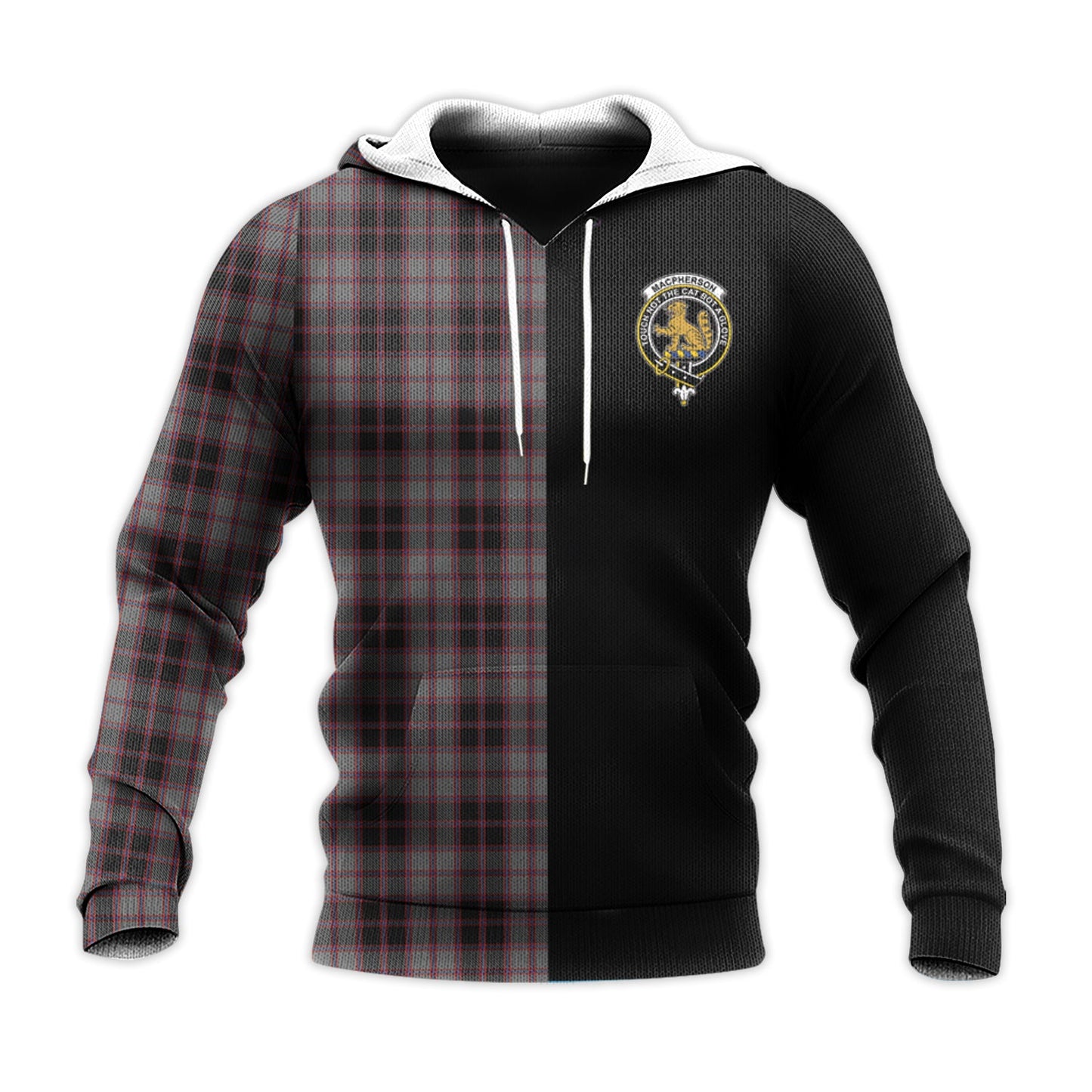 Printivon Macpherson Hunting Tartan Personalize Half Hoodie