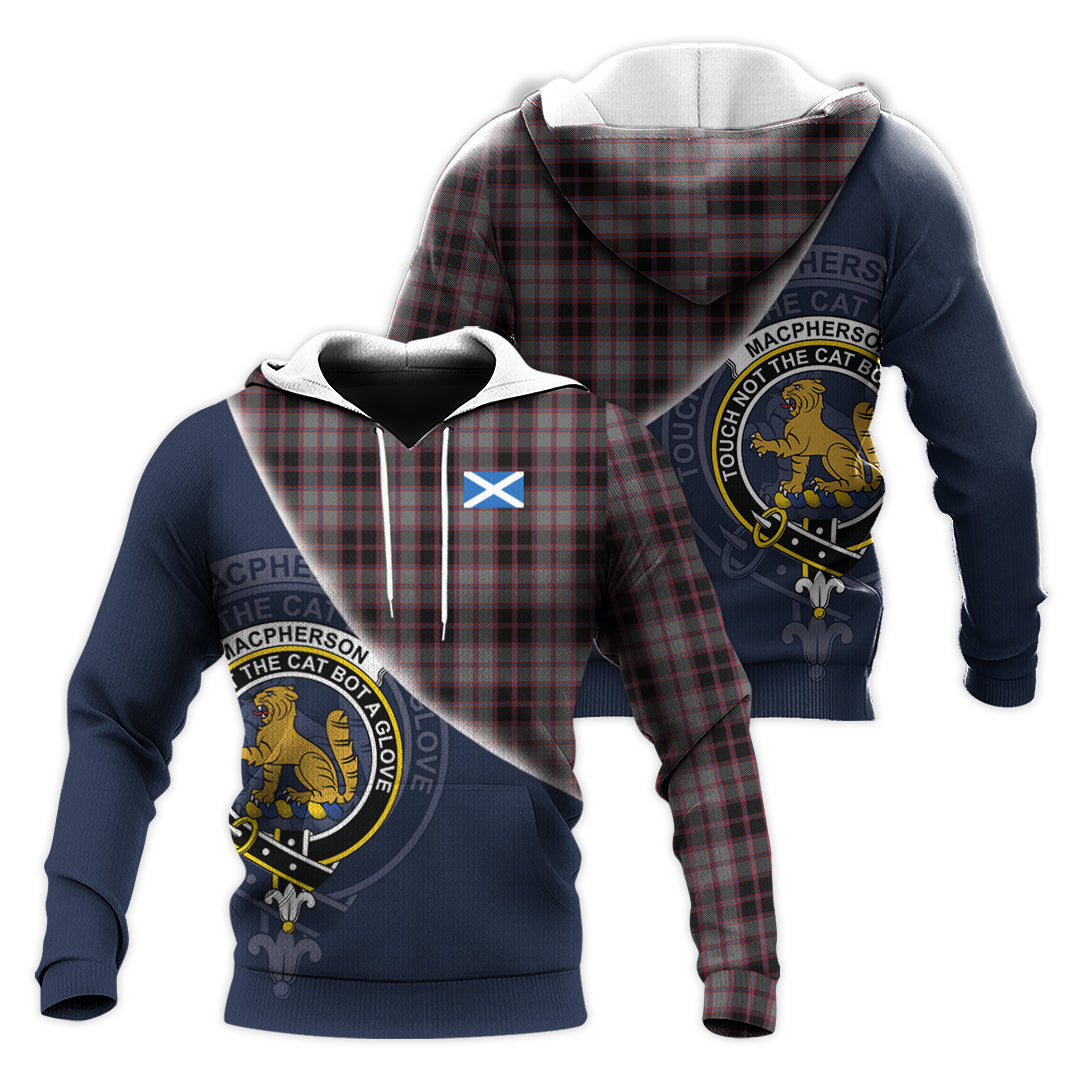 Printivon Macpherson Hunting Tartan Scottish Crest Hoodie
