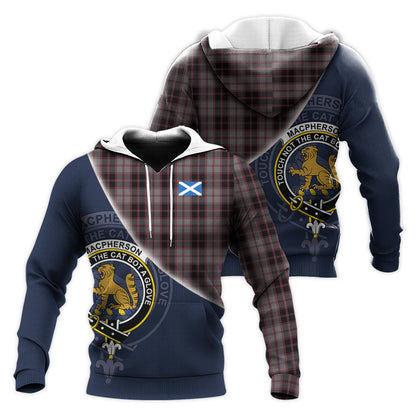 Printivon Macpherson Hunting Tartan Scottish Crest Hoodie