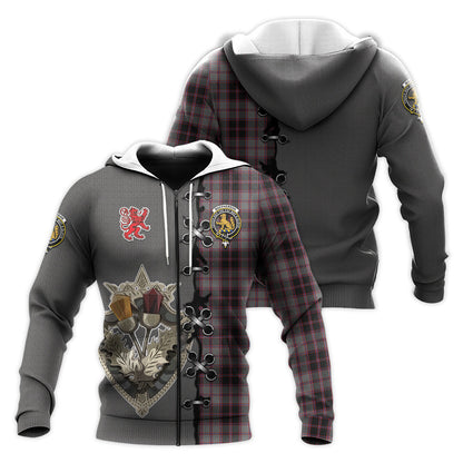 Printivon Macpherson Hunting Tartan Hoodie Lion Rampant And Celtic Thistle Style