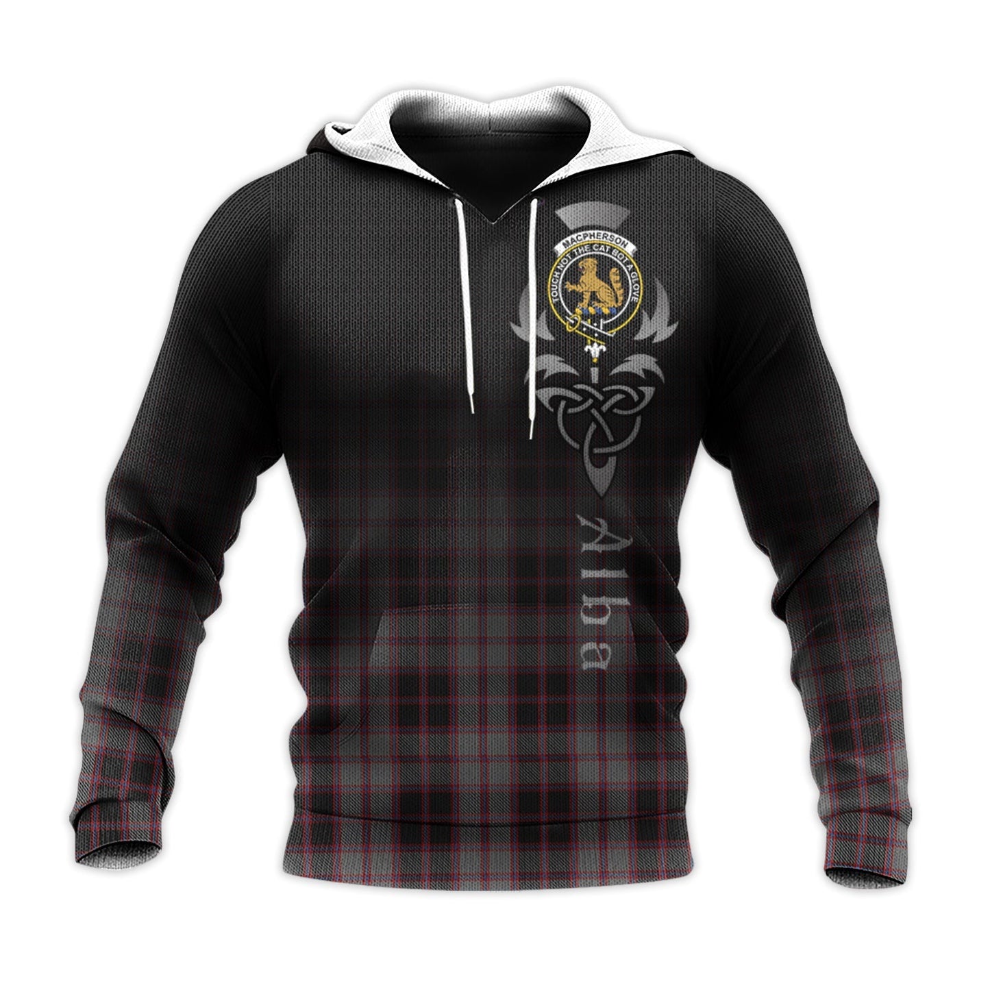 Printivon Macpherson Hunting Tartan Crest Alba Celtic Hoodie
