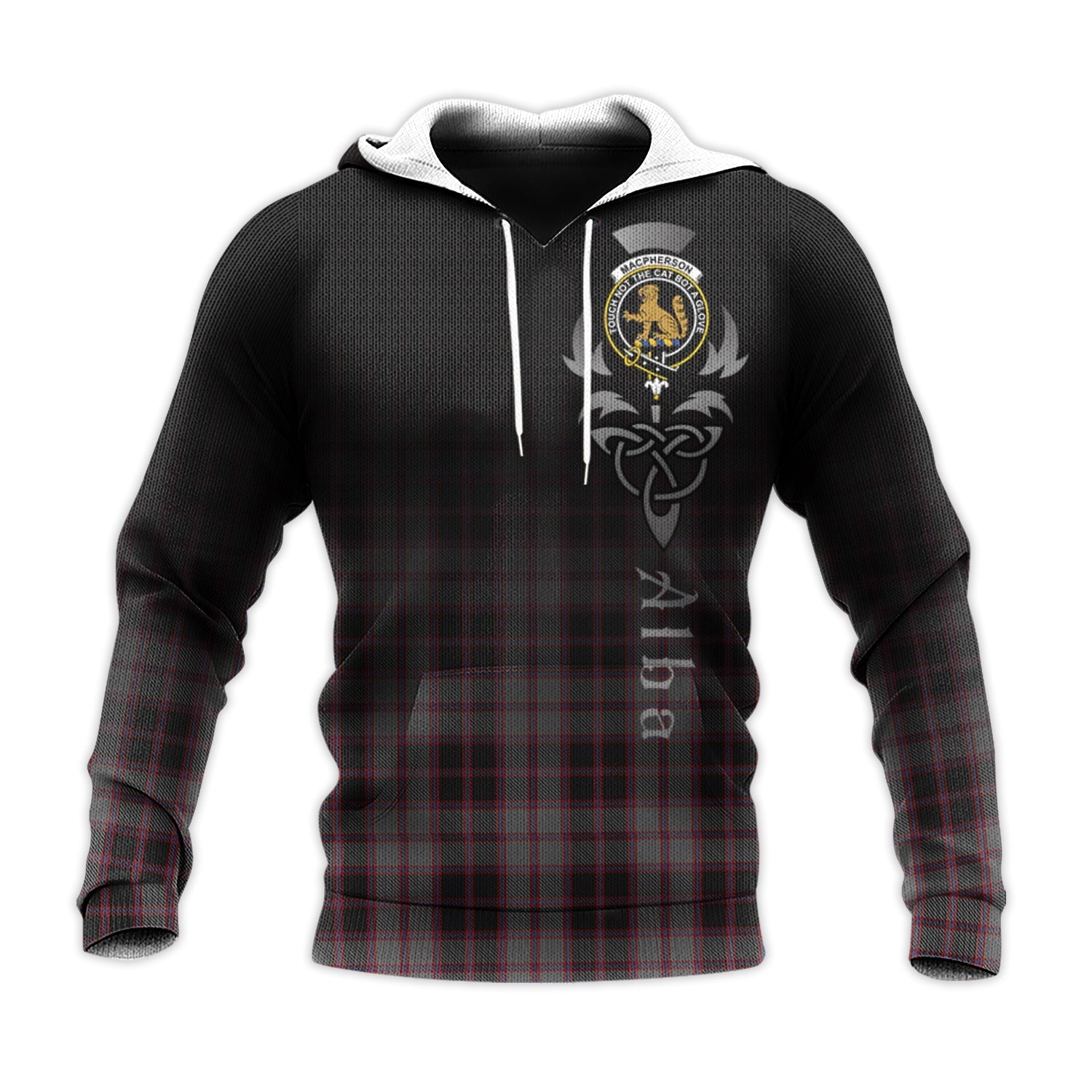 Printivon Macpherson Hunting Tartan Crest Alba Celtic Hoodie