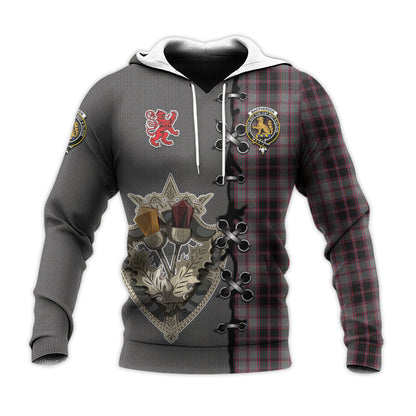 Printivon Macpherson Hunting Tartan Hoodie Lion Rampant And Celtic Thistle Style