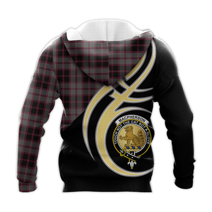 Printivon Macpherson Hunting Clan Believe In Me Crest Tartan Knitted Hoodie Custom Your Text