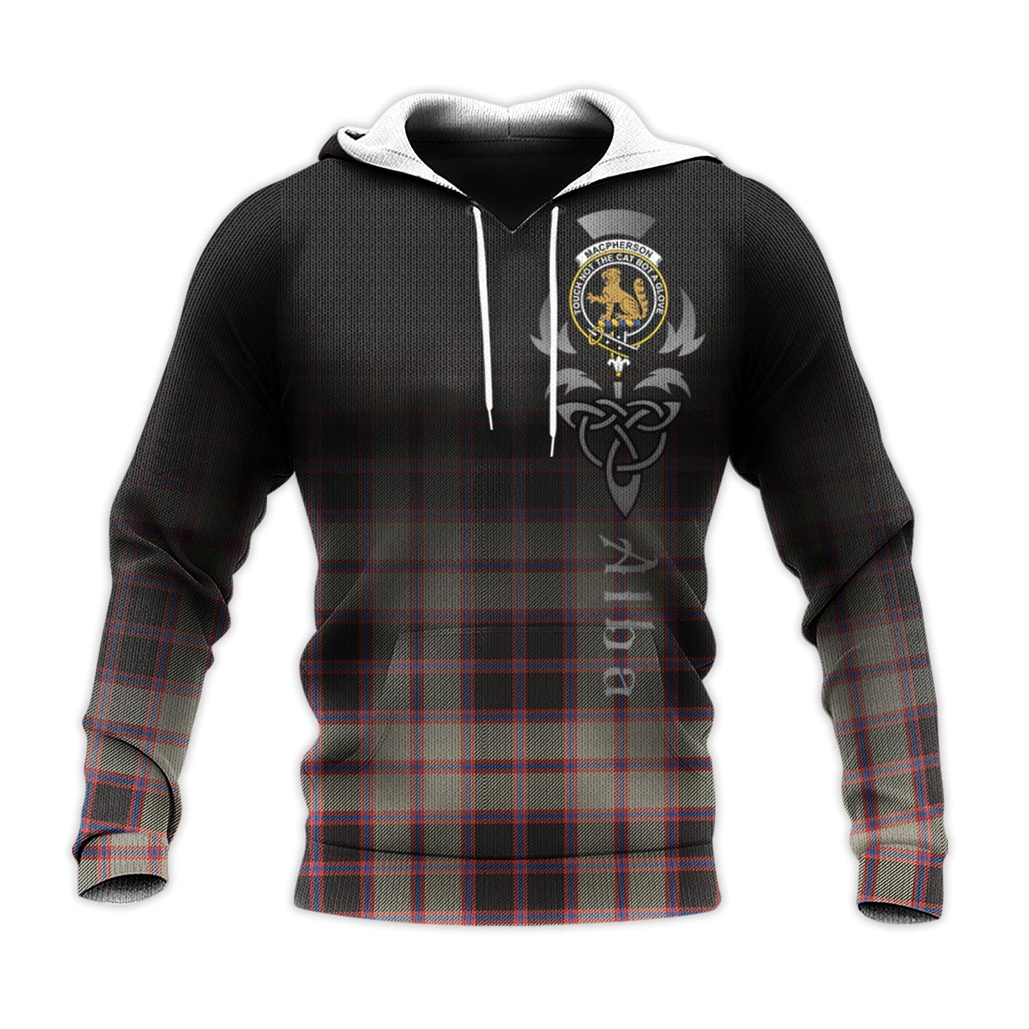 Printivon Macpherson Hunting Ancient Tartan Crest Alba Celtic Hoodie