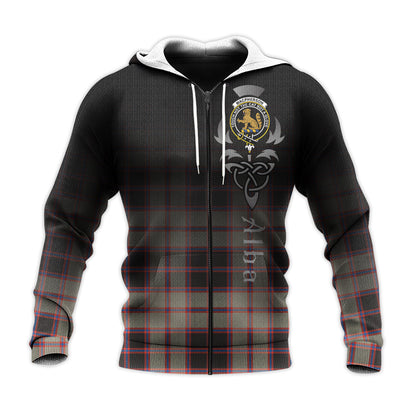 Printivon Macpherson Hunting Ancient Tartan Crest Alba Celtic Hoodie