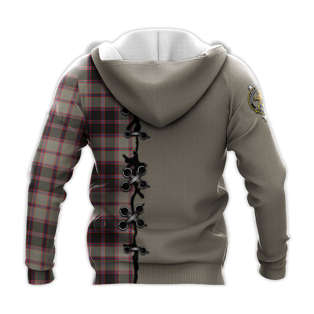 Printivon Macpherson Hunting Ancient Tartan Hoodie Lion Rampant And Celtic Thistle Style