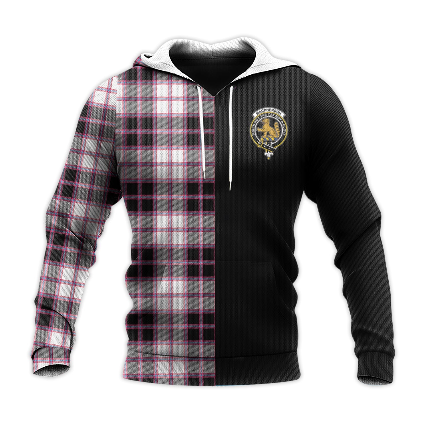 Printivon Macpherson Hunting Modern Tartan Personalize Half Hoodie