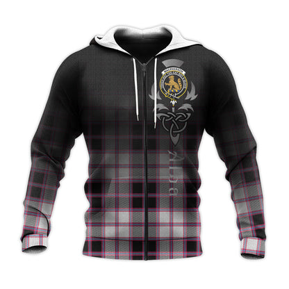 Printivon Macpherson Hunting Modern Tartan Crest Alba Celtic Hoodie