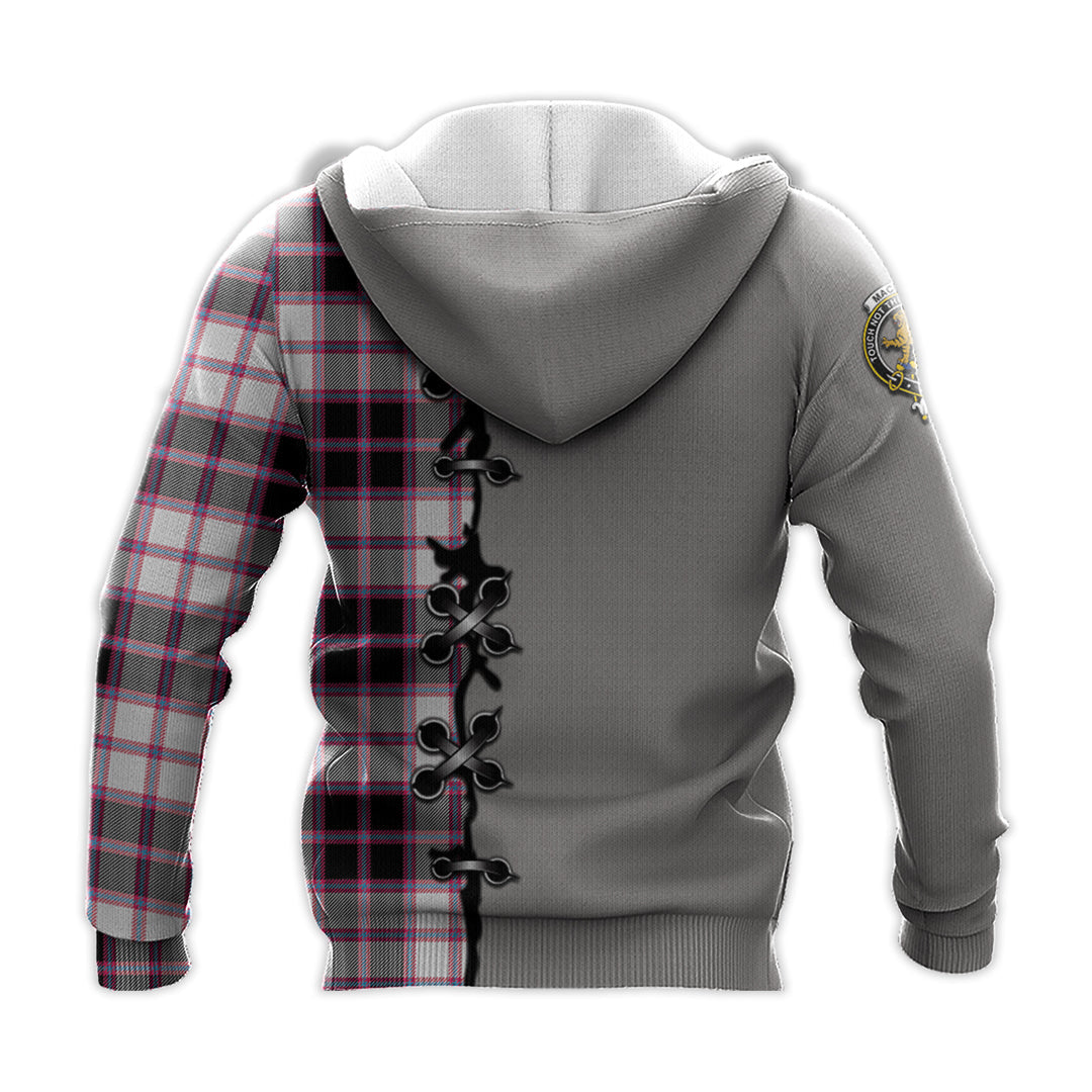 Printivon Macpherson Hunting Modern Tartan Hoodie Lion Rampant And Celtic Thistle Style