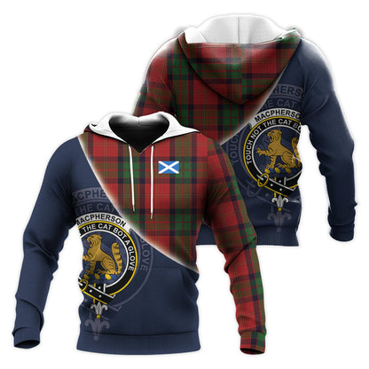 Printivon Macpherson Of Cluny Tartan Scottish Crest Hoodie