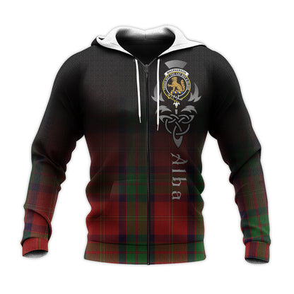 Printivon Macpherson Of Cluny Tartan Crest Alba Celtic Hoodie