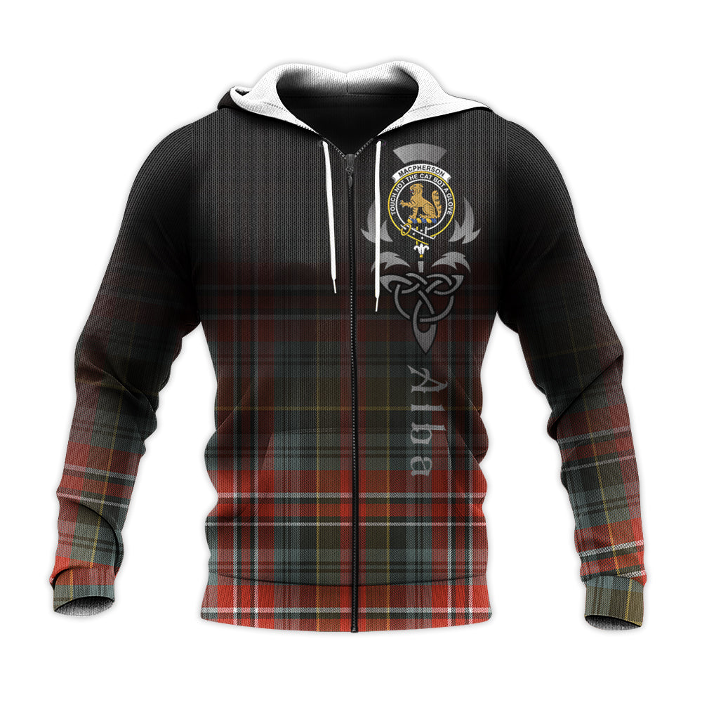 Printivon Macpherson Weathered Tartan Crest Alba Celtic Hoodie