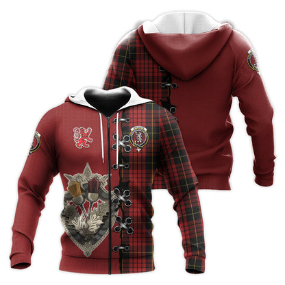 Printivon Macqueen Tartan Hoodie Lion Rampant And Celtic Thistle Style