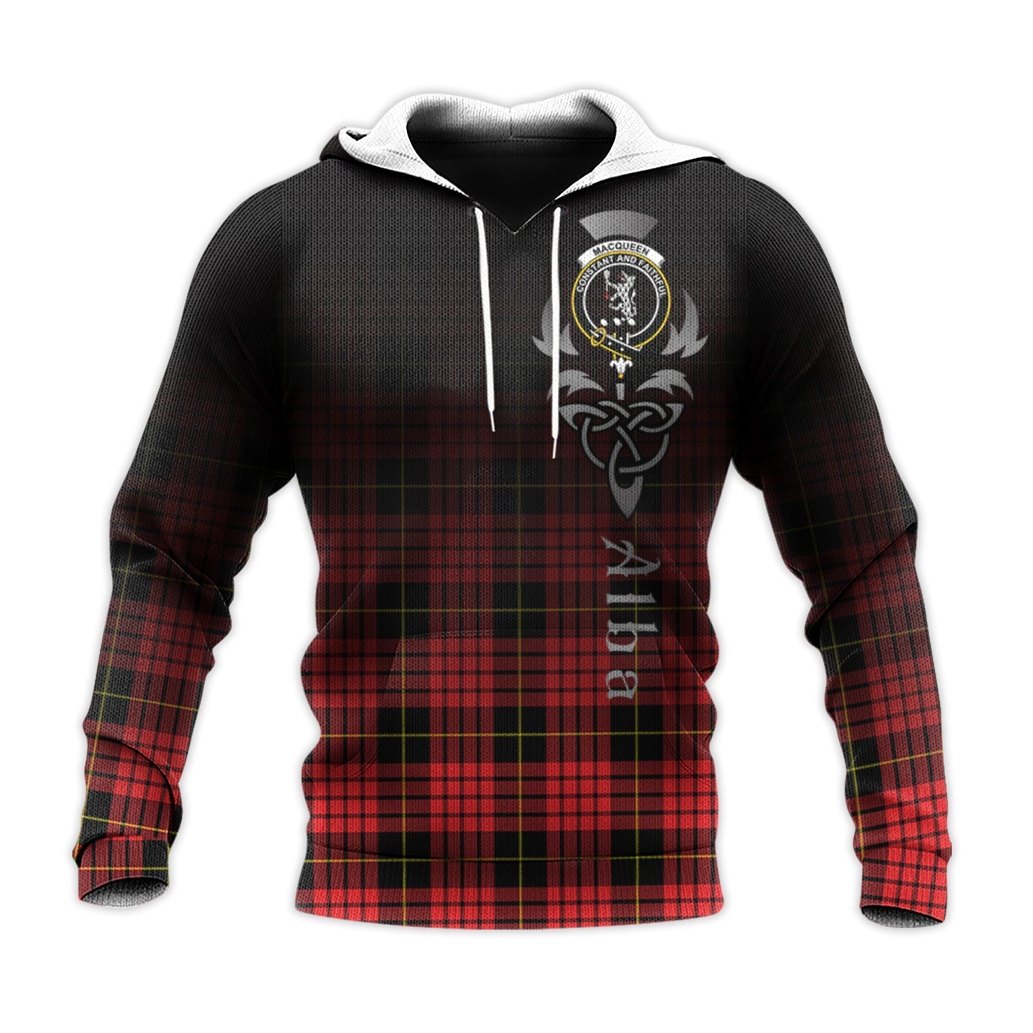 Printivon Macqueen Modern Tartan Crest Alba Celtic Hoodie
