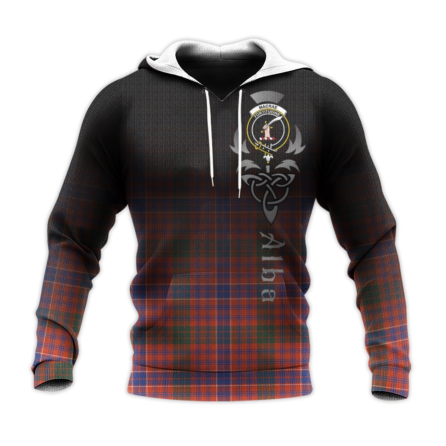 Printivon Macrae Ancient Tartan Crest Alba Celtic Hoodie