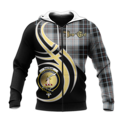 Printivon Macrae Dress Clan Believe In Me Crest Tartan Knitted Hoodie Custom Your Text