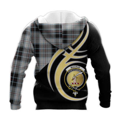 Printivon Macrae Dress Clan Believe In Me Crest Tartan Knitted Hoodie Custom Your Text