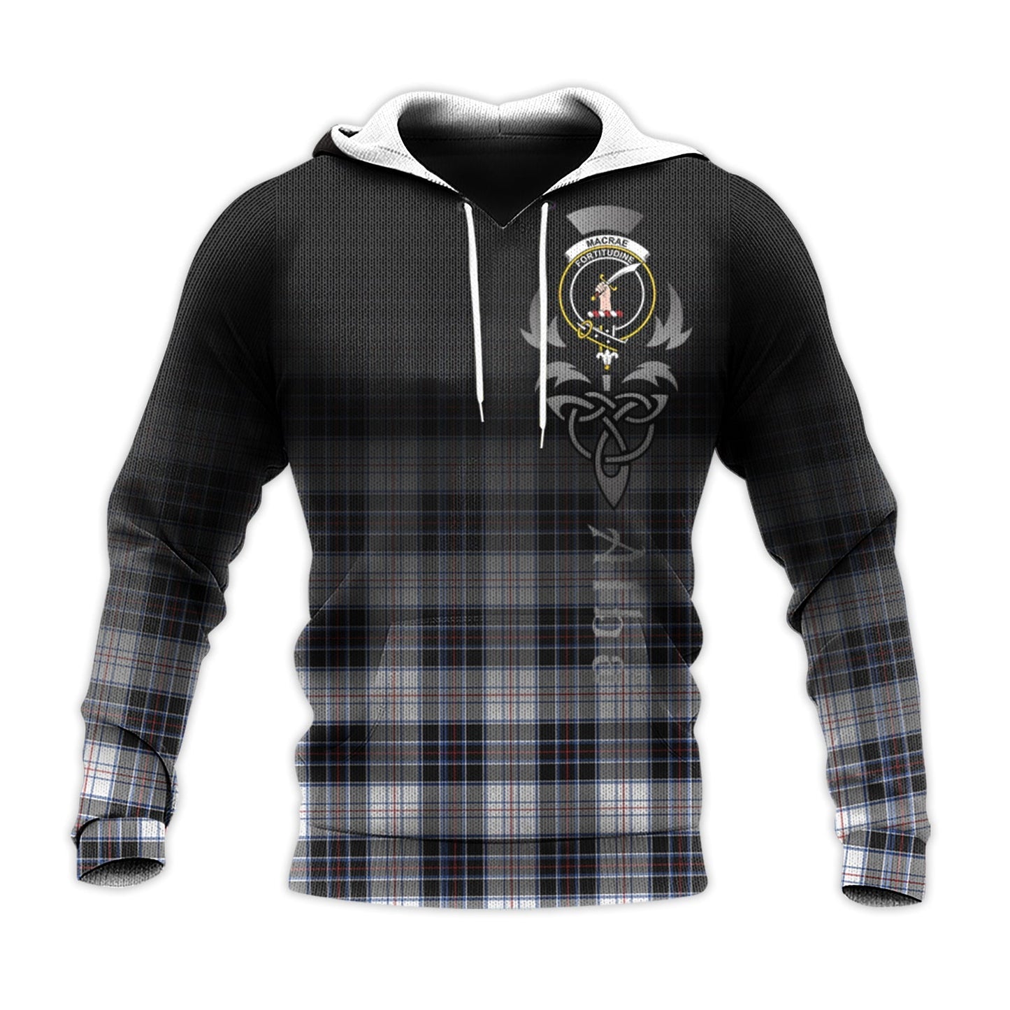 Printivon Macrae Dress Modern Tartan Crest Alba Celtic Hoodie