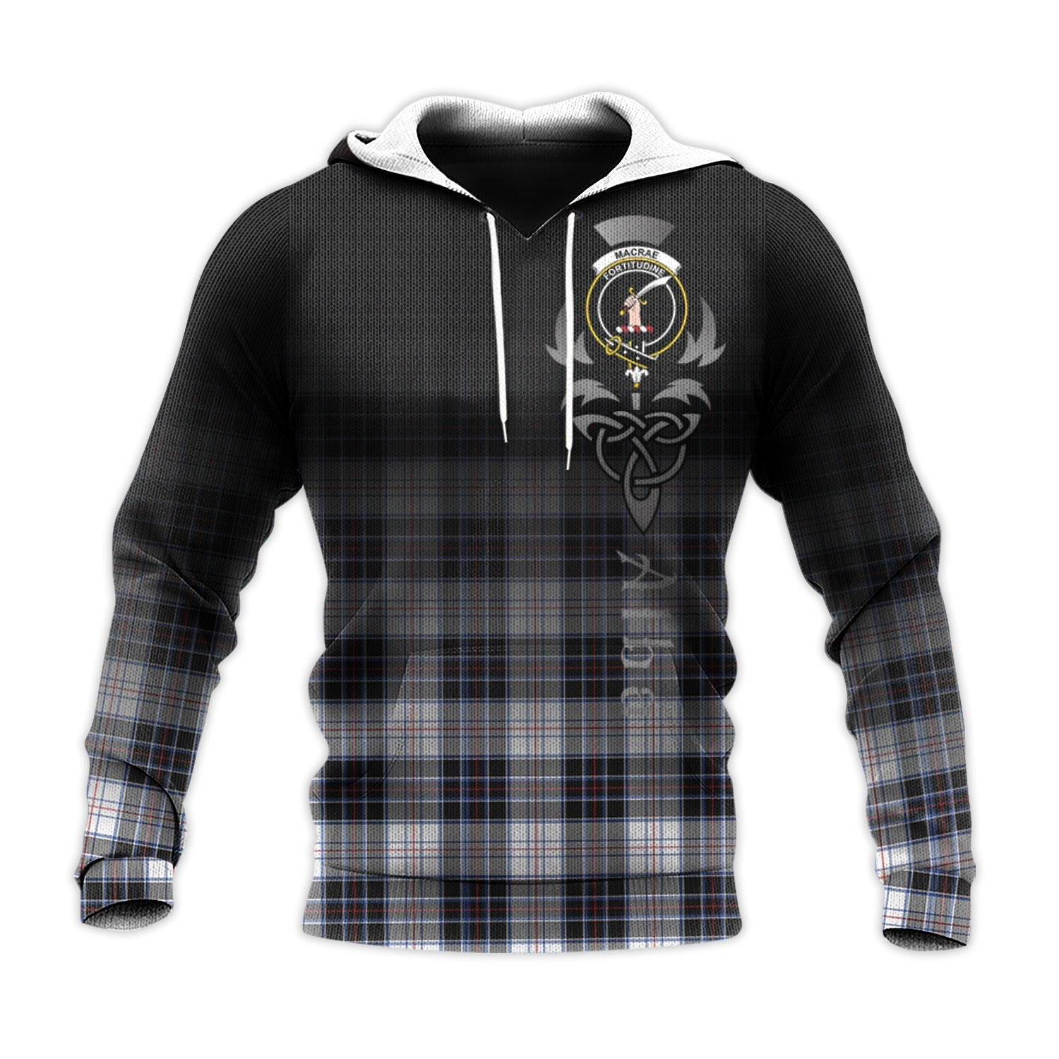 Printivon Macrae Dress Modern Tartan Crest Alba Celtic Hoodie