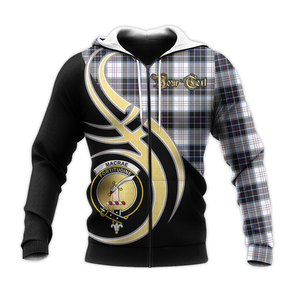 Printivon Macrae Dress Modern Clan Believe In Me Crest Tartan Knitted Hoodie Custom Your Text