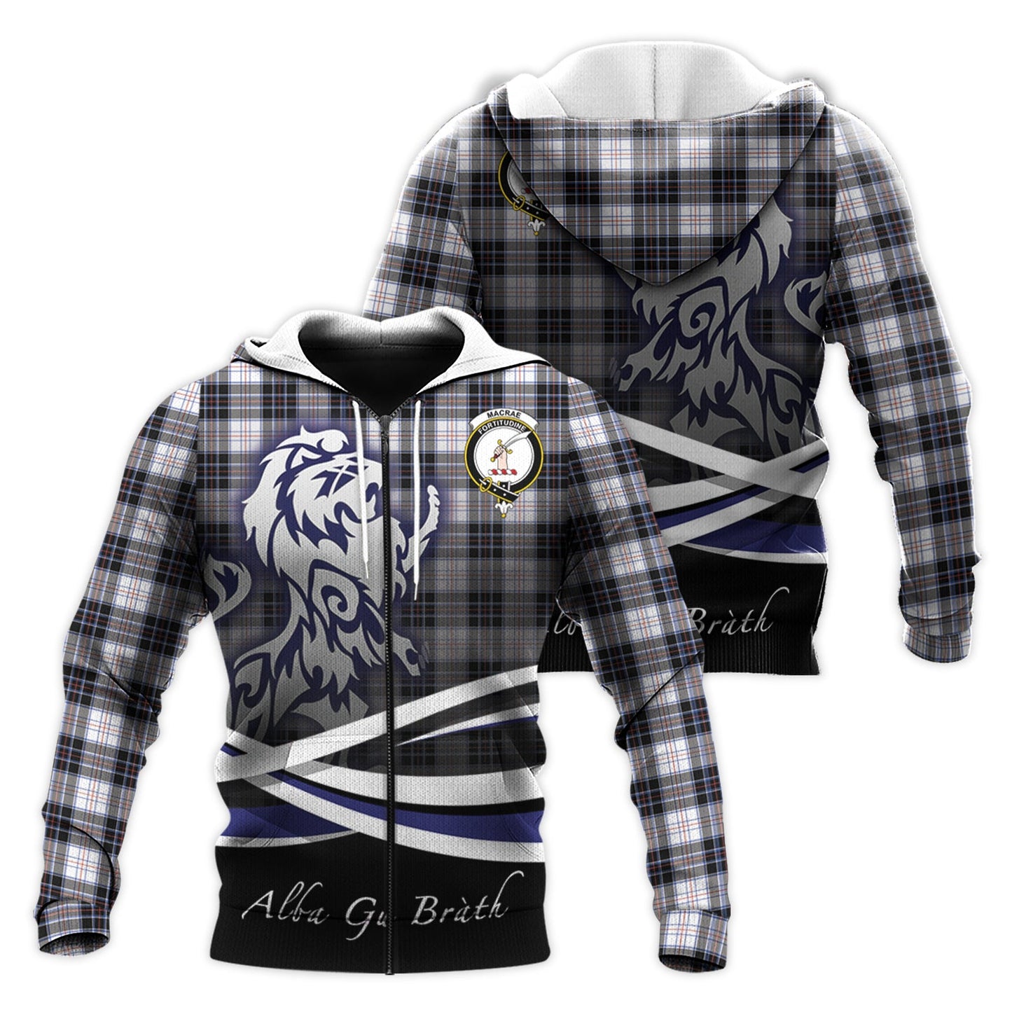 Printivon Macrae Dress Modern Tartan Scottish Lion Hoodie