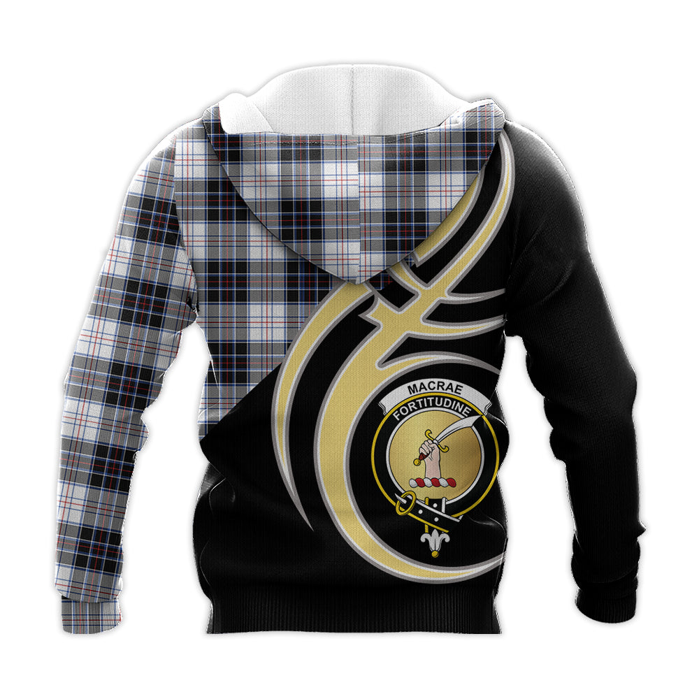 Printivon Macrae Dress Modern Clan Believe In Me Crest Tartan Knitted Hoodie Custom Your Text