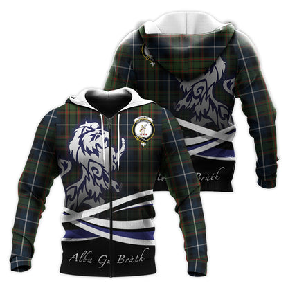 Printivon Macrae Hunting Tartan Scottish Lion Hoodie