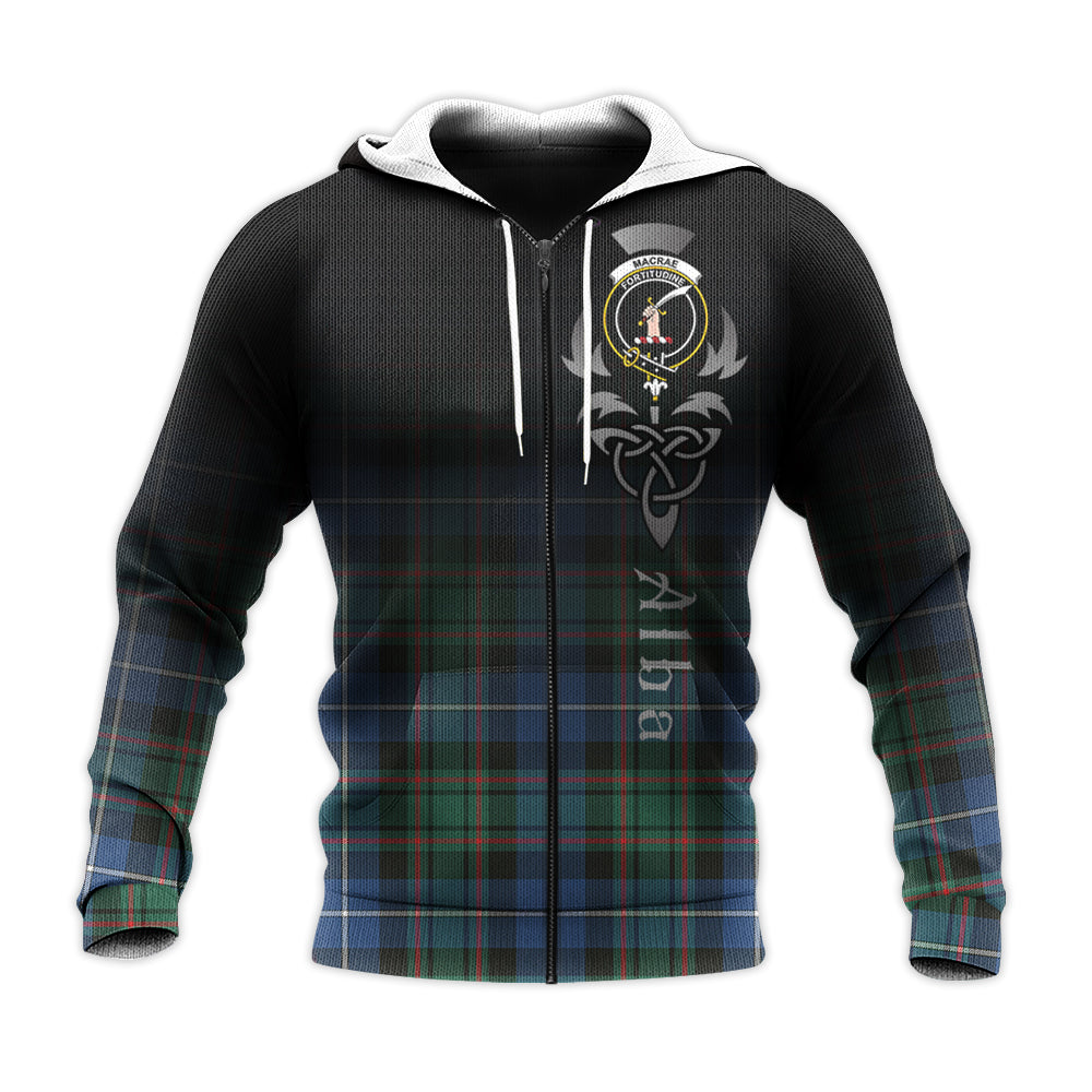 Printivon Macrae Hunting Ancient Tartan Crest Alba Celtic Hoodie