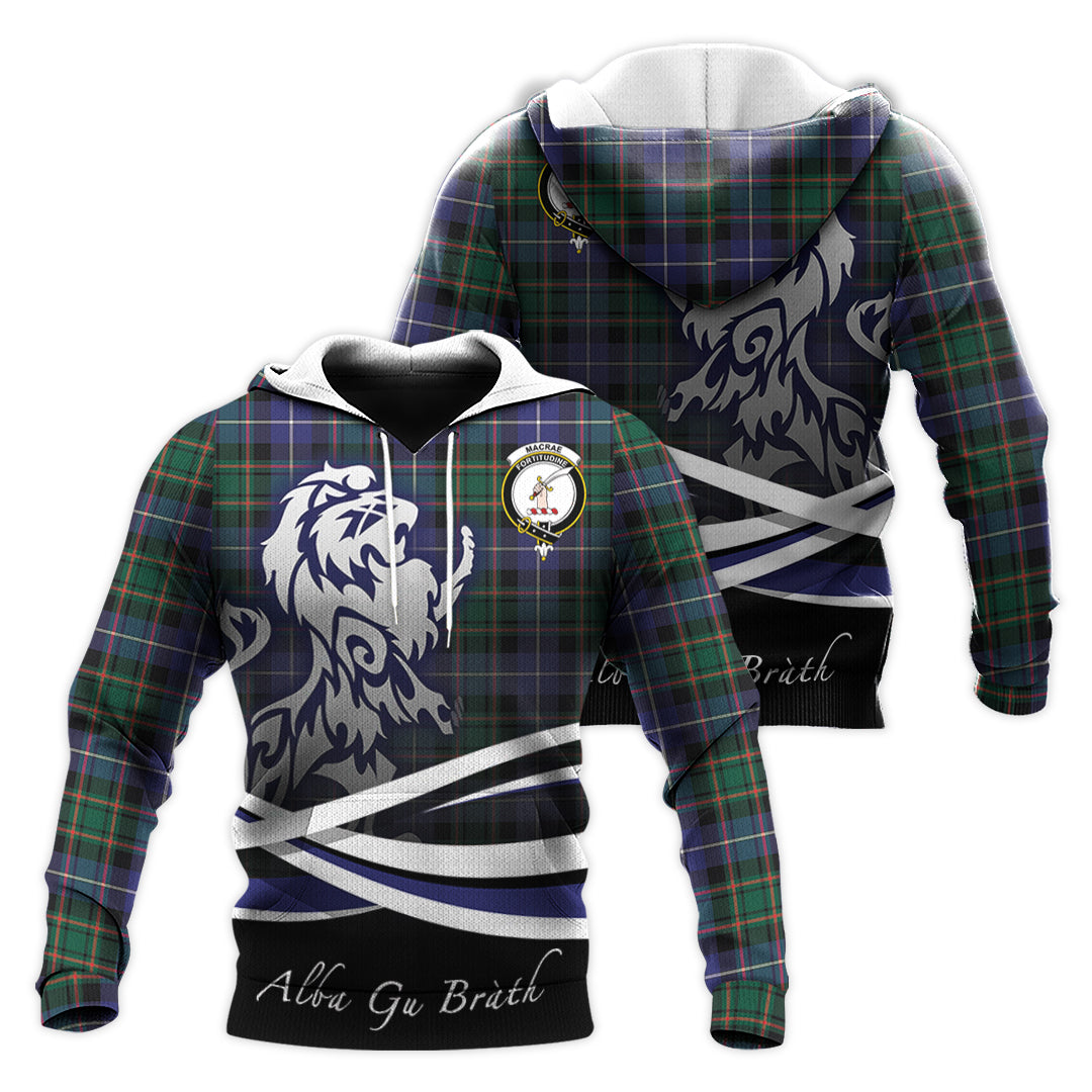 Printivon Macrae Hunting Modern Tartan Scottish Lion Hoodie