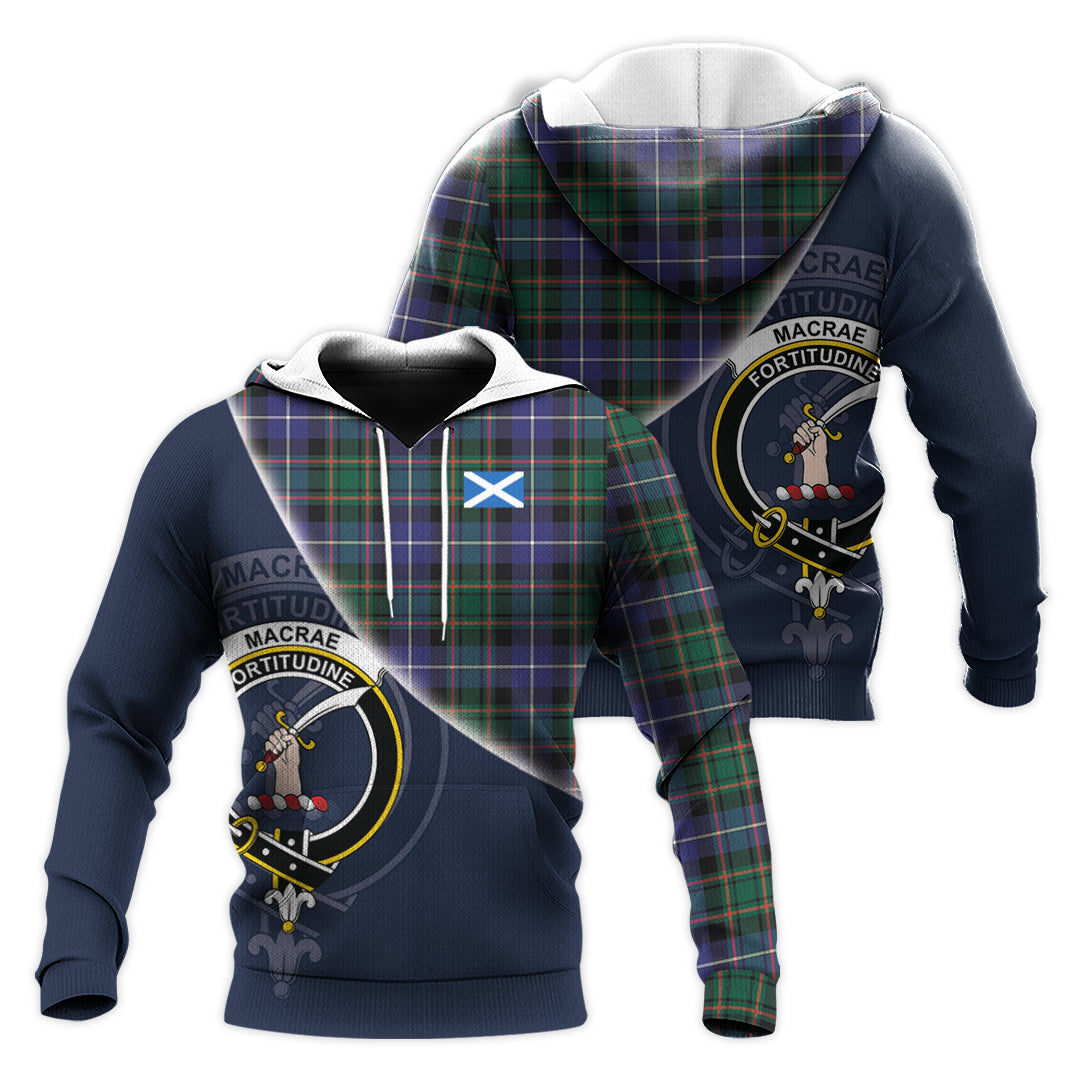Printivon Macrae Hunting Modern Tartan Scottish Crest Hoodie