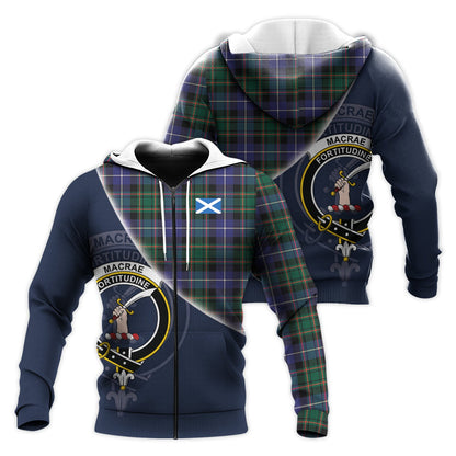 Printivon Macrae Hunting Modern Tartan Scottish Crest Hoodie